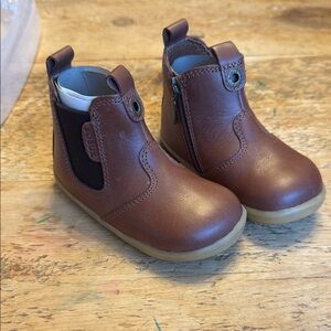 Bobux Chestnut Kids Boots with Black Accents